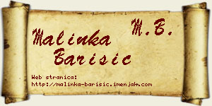 Malinka Barišić vizit kartica